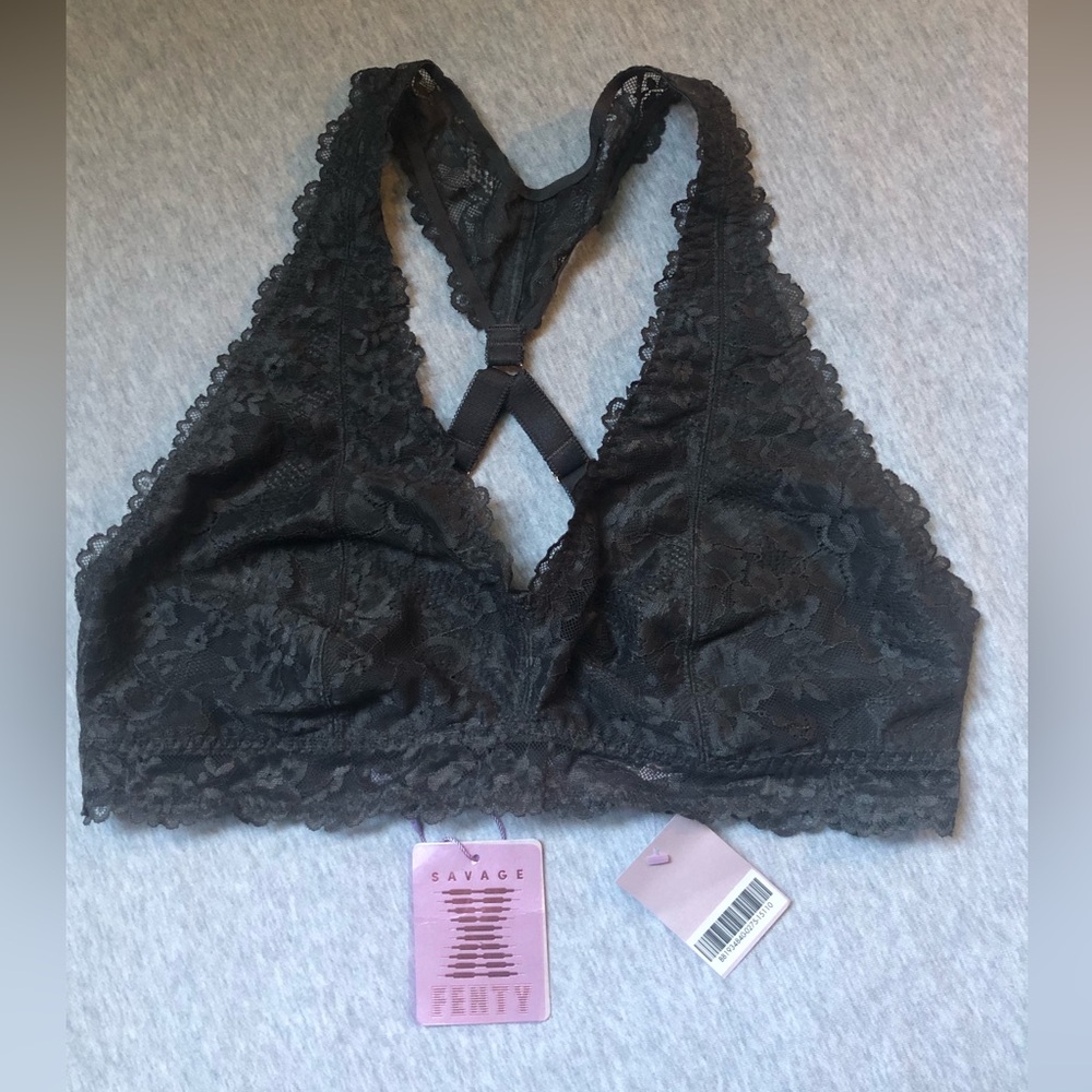 NWT! SAVAGE X FENTY Lace Bralette Black Size: 2X